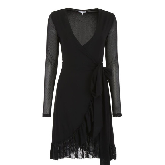 Ganni wrap dress with tulle sleeves - Picture 4 of 5